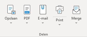 Delen sectie in ribbon