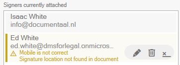 Status van ondertekenaars