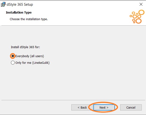 Installation scope selection
