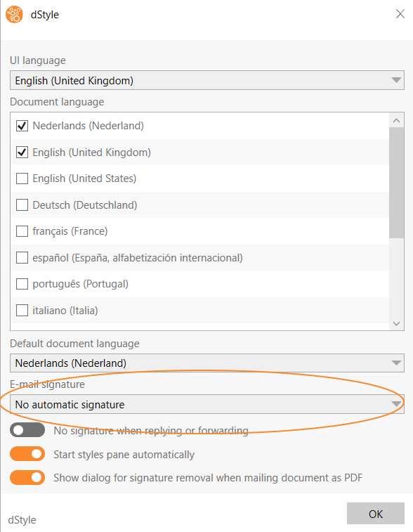 Email Signature Options