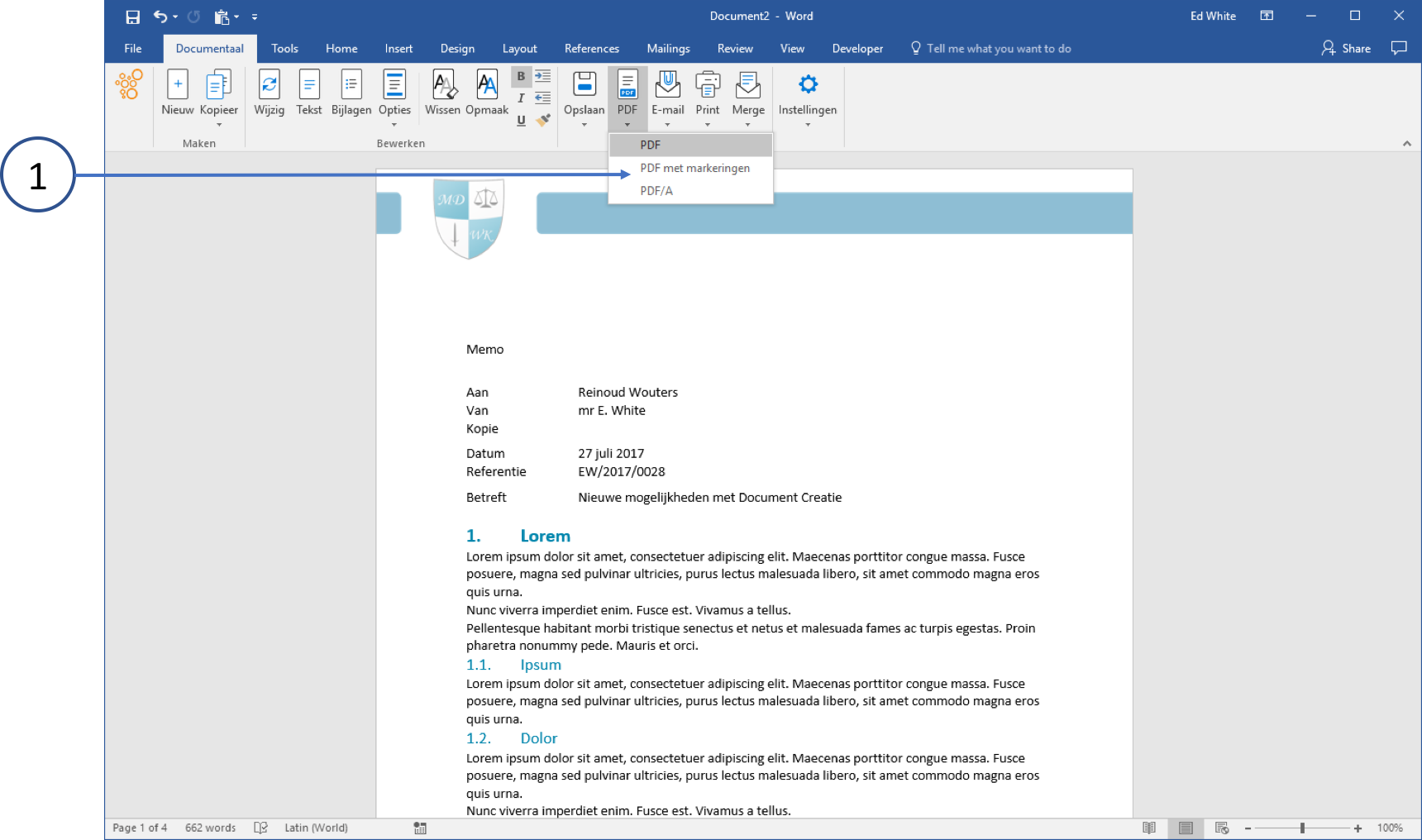 Create PDF directly from Ribbon