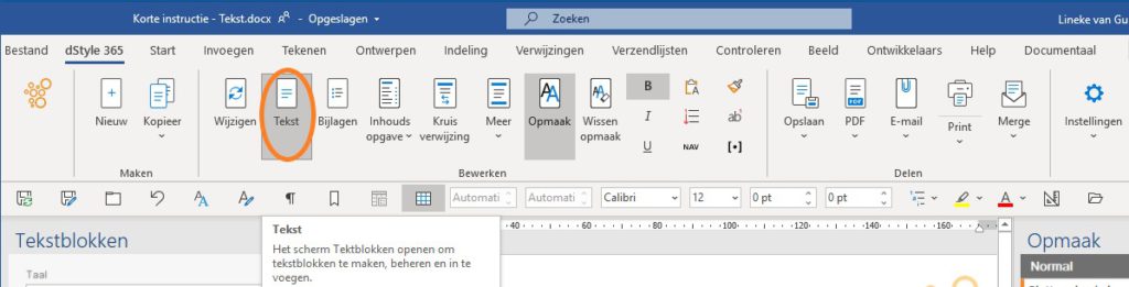 Tekst knop in ribbon