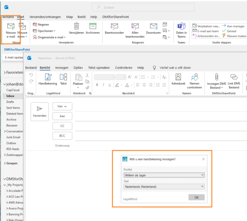 Nieuwe mail maken in Outlook