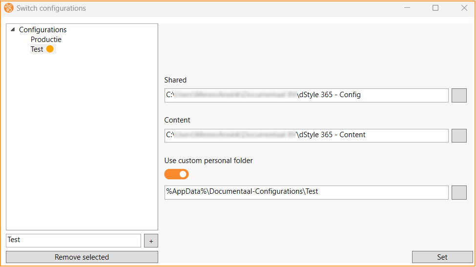 Switch Configuration interface