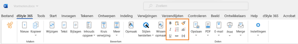 dStyle365 ribbon functions